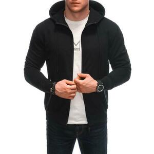 Férfi modern fekete kapucnis pulóver kép