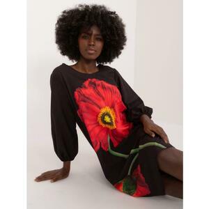 Fekete női virágos ruha kép