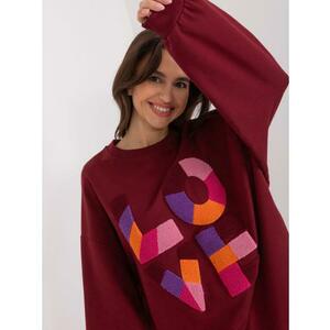 Női pulóver BODA applikációval, bordó kép