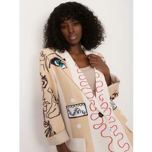 Női nyomtatott kabát OTIRA krémszínű kép