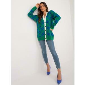 Női NOVA nyomtatott pulóver zöld és kobaltkék színben kép