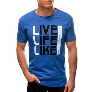 Férfi nyomtatott póló S1569 kék kép
