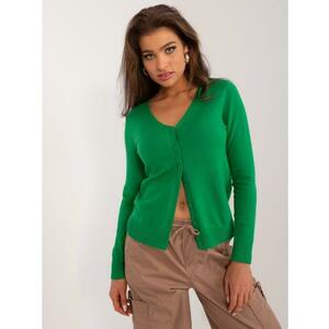 Női klasszikus gombos pulóver zöld kép