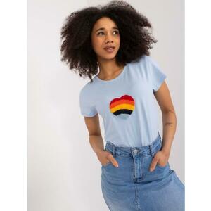 Női póló hímzéssel BASIC FEEL GOOD világoskék színben kép