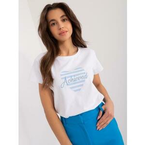 Női nyomtatott póló BASIC FEEL GOOD kék és fehér kép