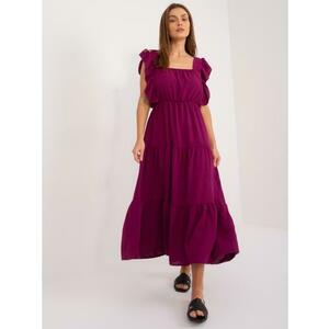 Női midi fodros ruha sötét lila kép