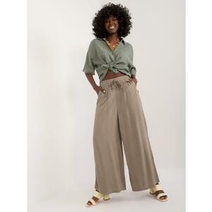 Női széles szárú nadrág SUBLEVEL khaki színű nadrág kép
