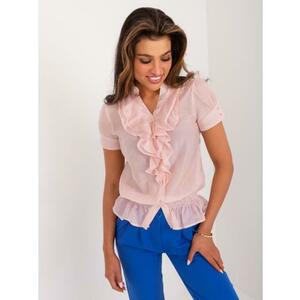 Női blúz selyem ing világos rózsaszínű kép