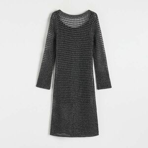 Reserved - Áttört mintájú ruha fémes szálkeverékkel - Fekete kép