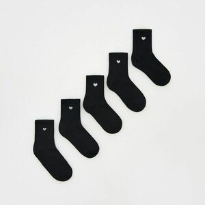 Reserved - 5 pár pamutban gazdag zokni - Fekete kép