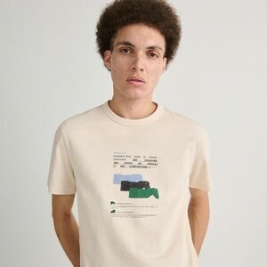 Reserved - Regular szabású póló mintával - Bézs kép