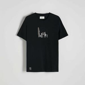Reserved - Regular szabású póló mintával - Fekete kép
