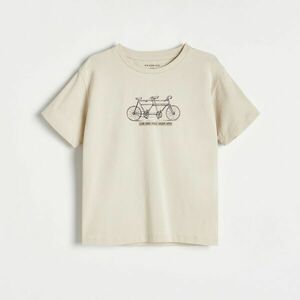 Reserved - Nyomott mintás T-shirt - Bézs kép