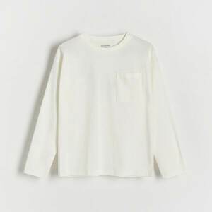 Reserved - Oversized hosszú ujjú póló zsebbel - Krém kép