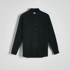 Reserved - Normál szabású, pamutban gazdag ing - Fekete kép