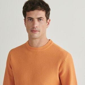 Reserved - Bordázott kötésű pulóver - Narancs kép