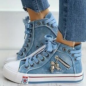 Kék vászon tornacipő kép