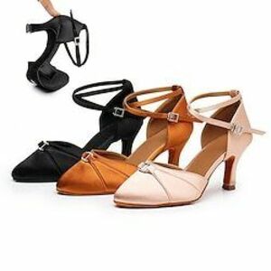 Női Báli Modern cipő Teljesítmény Edzés Magassarkúk Kúpsarok Erősített lábujj Fém csat Felnőttek Sötétbarna Fekete Rózsaszín Lightinthebox kép