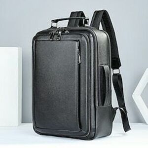 valódi bőr menő minimalista üzleti hátizsák tartós nagy kapacitású vízálló 15 hüvelykes laptop tárolótáska Lightinthebox kép