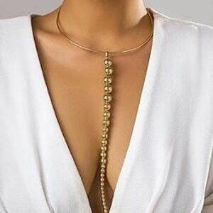 hosszú nyaklánc Arannyal bevont Női Művészi divatba jövő Rojt Menő Y alakú Nyakláncok Kompatibilitás Parti Munka Napi Lightinthebox kép