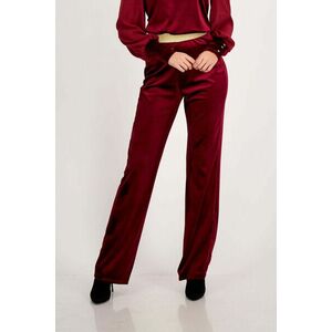 Bársony bőszabású nadrág - burgundy, magas gumírozott derékrésszel - StarShinerS kép