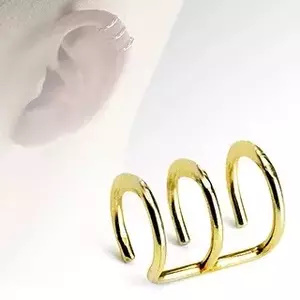 Hamis fülporc piercing - hármas arany karika kép