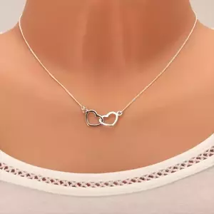 925 ezüst nyakék - enyhe lánc, összekapcsolt szívkörvonalak kép