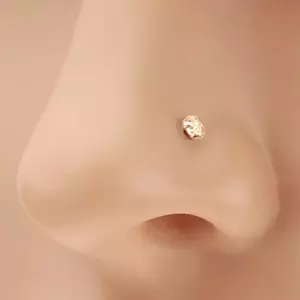 585 arany orr piercing, egyenes szárú - csillogó cirkónia átlátszó színben, 1, 5 mm kép