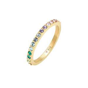 ELLI Gyűrűk 'Rainbow' arany / smaragd / világoslila / világos-rózsaszín kép