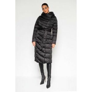 AMNESIA Ferde zippes kapucnis hosszú kabát fekete kép