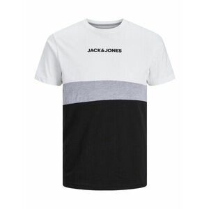JACK & JONES Póló 'Reid' szürke melír / fekete / fehér kép