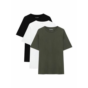 Pull&Bear Póló khaki / fekete / fehér kép