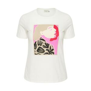 KAFFE CURVE Póló 'Amina' bézs / rózsaszín / fekete / fehér kép