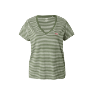 LEVI'S ® Póló 'Perfect Vneck' zöld / fehér kép