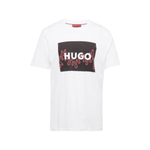 HUGO Póló 'Dulive' vérvörös / fekete / fehér kép
