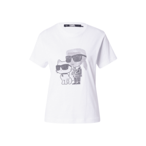 Karl Lagerfeld Póló 'Ikonik 2.0' testszínű / ezüstszürke / fekete / fehér kép