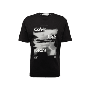 Calvin Klein Jeans Póló 'DIFFUSED' világosszürke / fekete / fehér kép