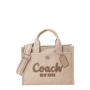COACH Shopper táska bézs / brokát kép