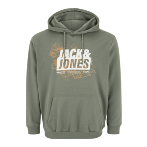 Jack & Jones Plus Tréning póló 'MAP' khaki / világoszöld / narancs / fehér kép