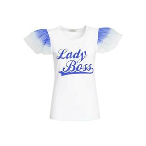 Influencer Póló 'Lady Boss' kék / fehér kép