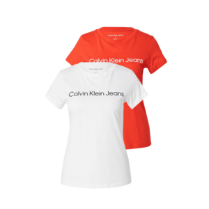 Calvin Klein Jeans Póló narancsvörös / fekete / fehér kép