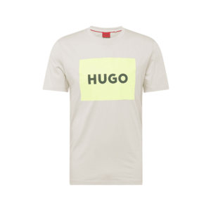 HUGO Póló 'Dulive222' világos sárga / világosszürke / sötétzöld kép