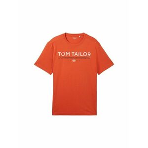 TOM TAILOR Póló tengerészkék / narancs / fehér kép