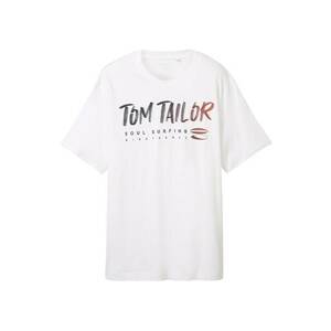TOM TAILOR Men + Póló rozsdabarna / fekete / fehér kép