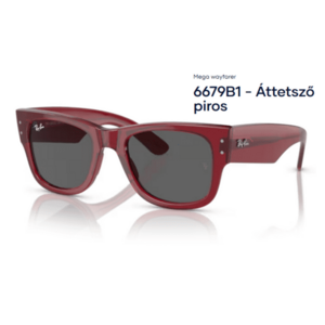 RAY-BAN RB0840S MEGA WAYFARER 6679B1 - Áttetsző piros NAPSZEMÜVEG kép