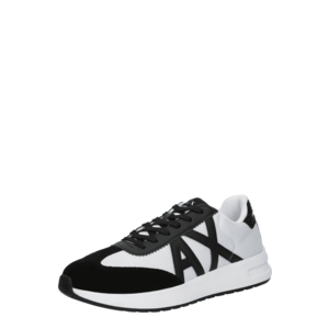 ARMANI EXCHANGE Rövid szárú sportcipők fekete / fehér kép