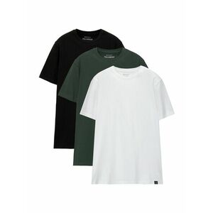 Pull&Bear Póló sötétzöld / fekete / fehér kép