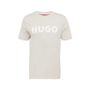 HUGO Póló 'Dulivio' világosszürke / fehér kép