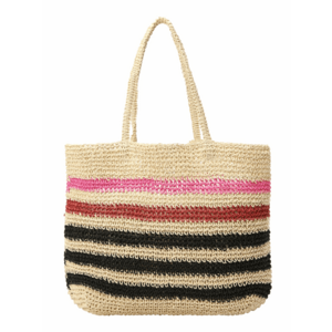 VILA Shopper táska 'MARINA' bézs / világos-rózsaszín / piros / fekete kép