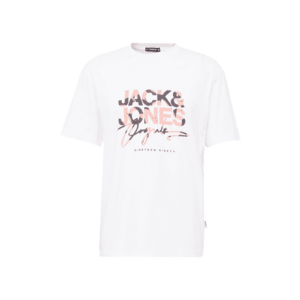 JACK & JONES Póló 'ARUBA' grafit / rózsaszín / rózsa / fehér kép